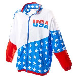 80s & 90s Style Retro USA Windbreaker (Unisex, X-Large)